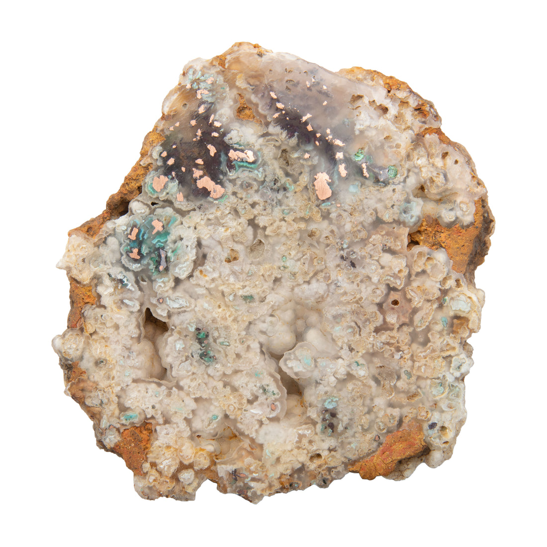 Copper in Chalcedony (Agate) - Slab