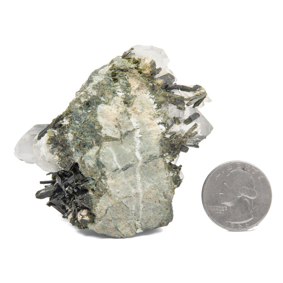 Epidote in Dream Quartz Cluster