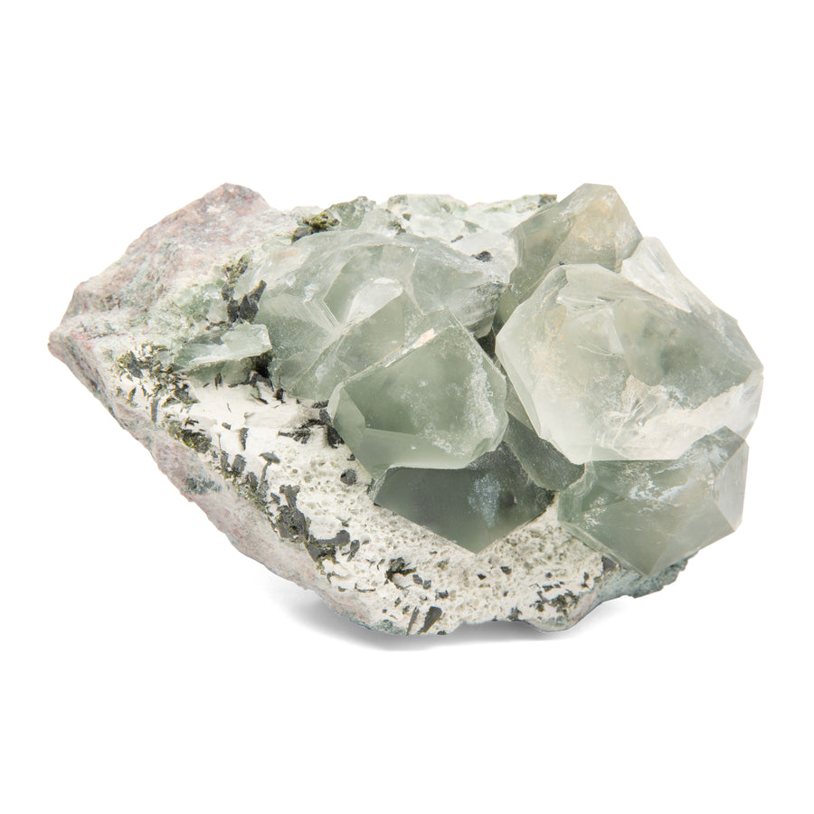 Epidote in Dream Quartz Cluster