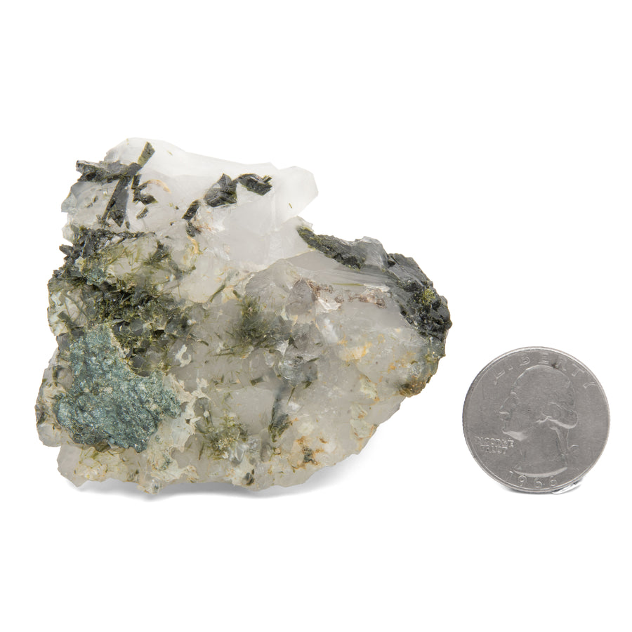 Epidote in Dream Quartz Cluster