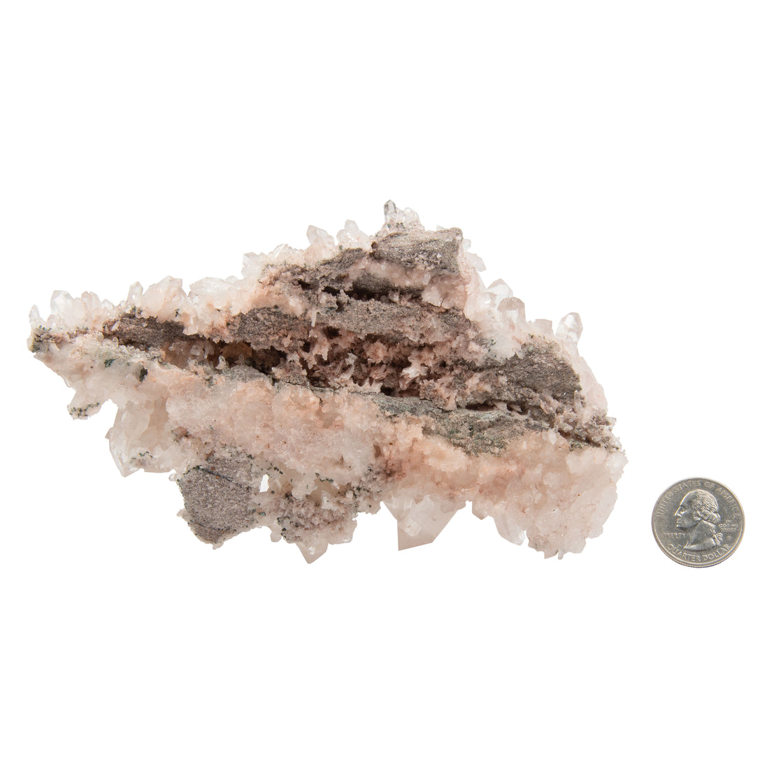 Pink Lemurian Quartz - Cluster with Fadens