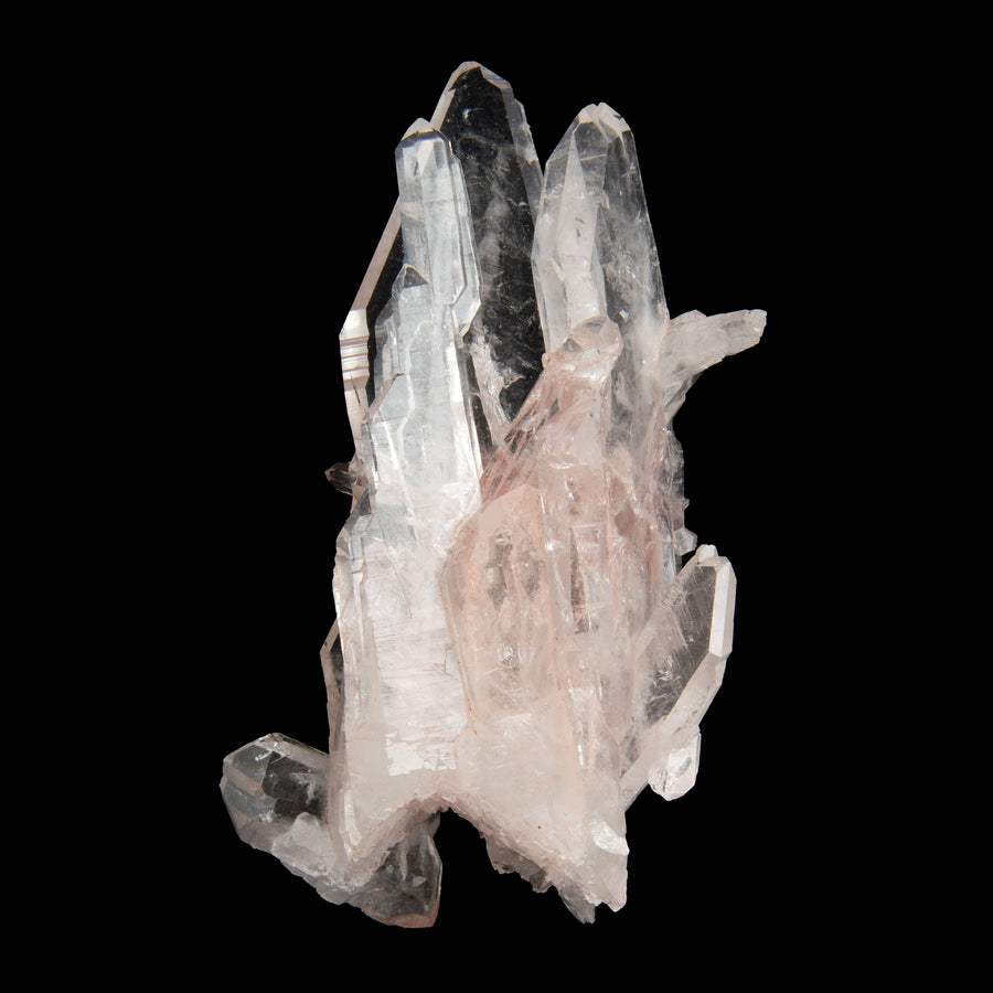 Pink Lemurian Quartz - Cluster with Fadens