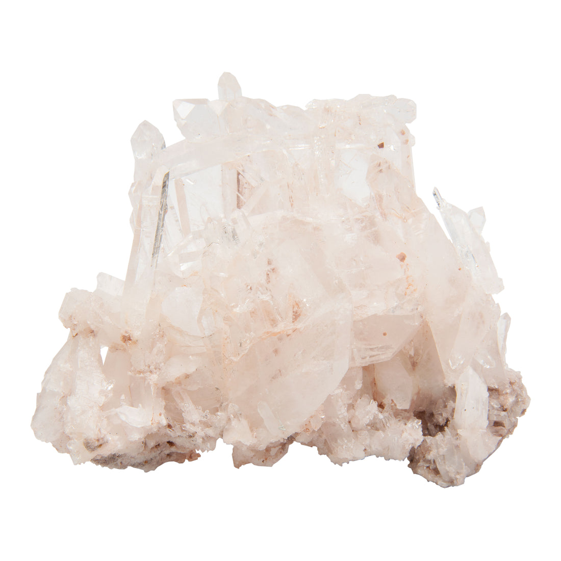 Pink Lemurian Quartz - Cluster with Fadens