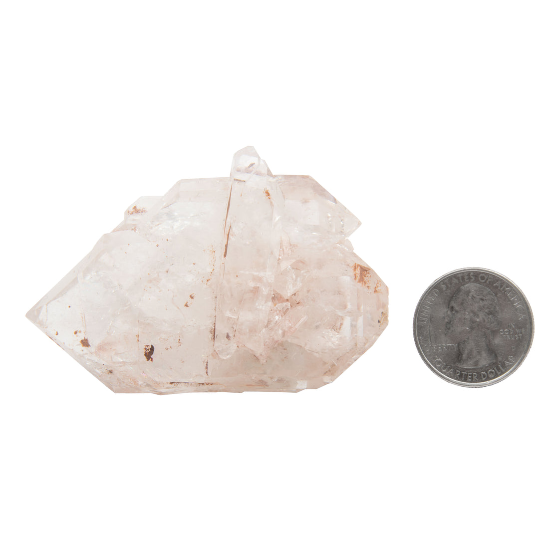 Pink Lemurian Quartz - Cluster with Fadens