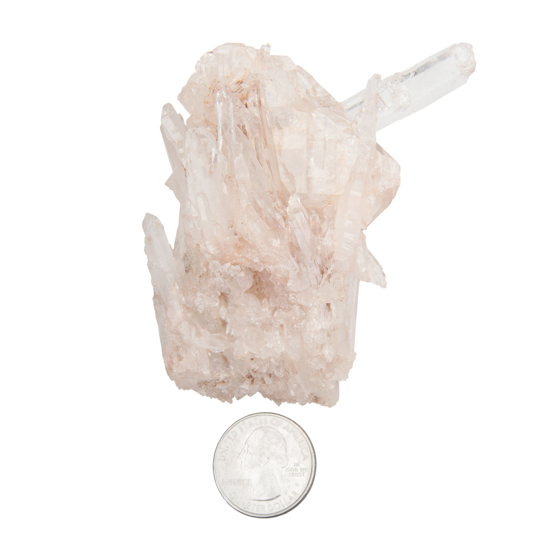 Pink Lemurian Quartz - Cluster with Fadens