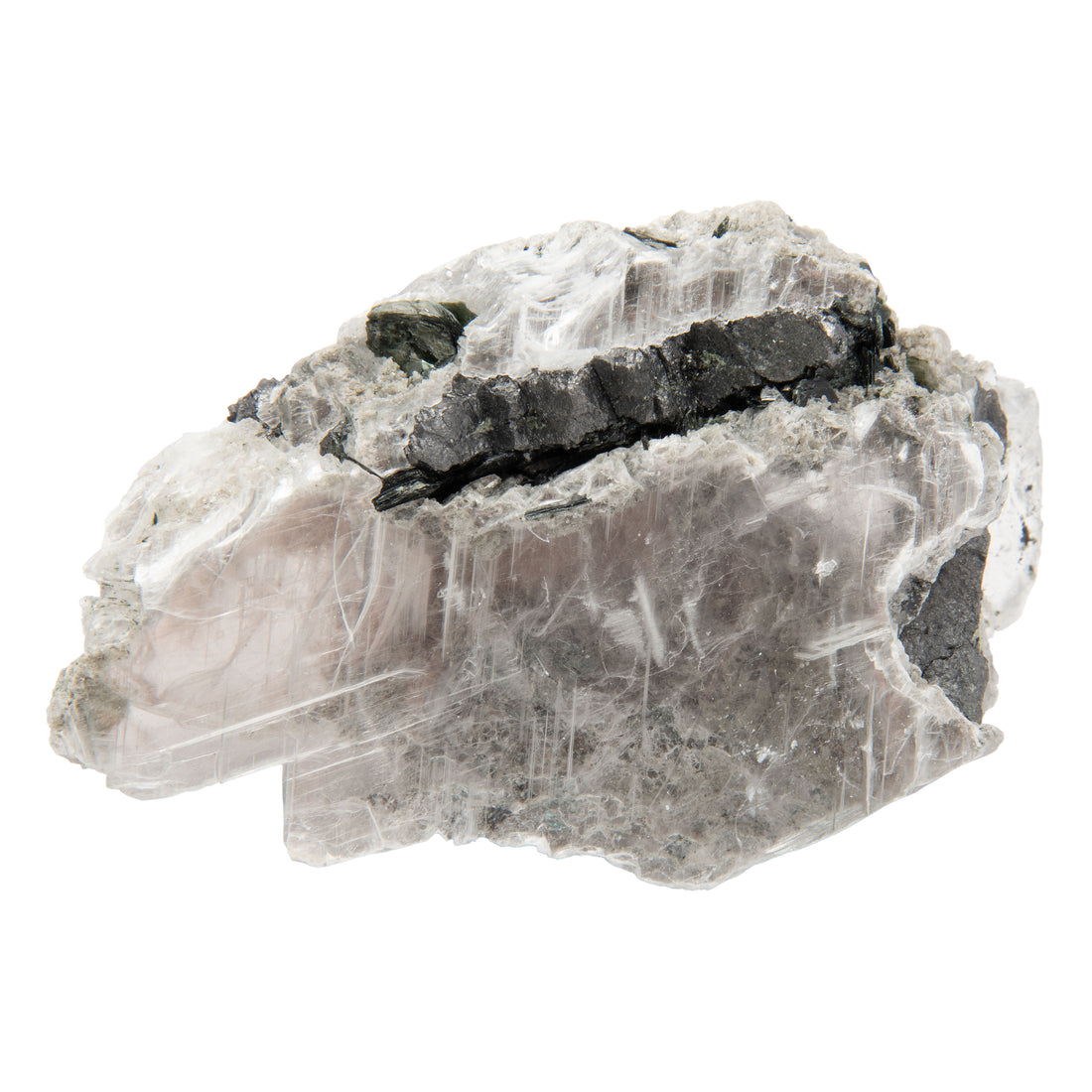 Selenite with Pyrite 