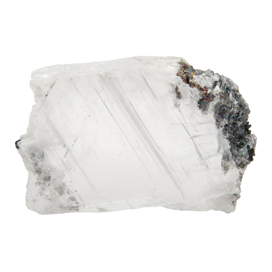 Selenite with Pyrite