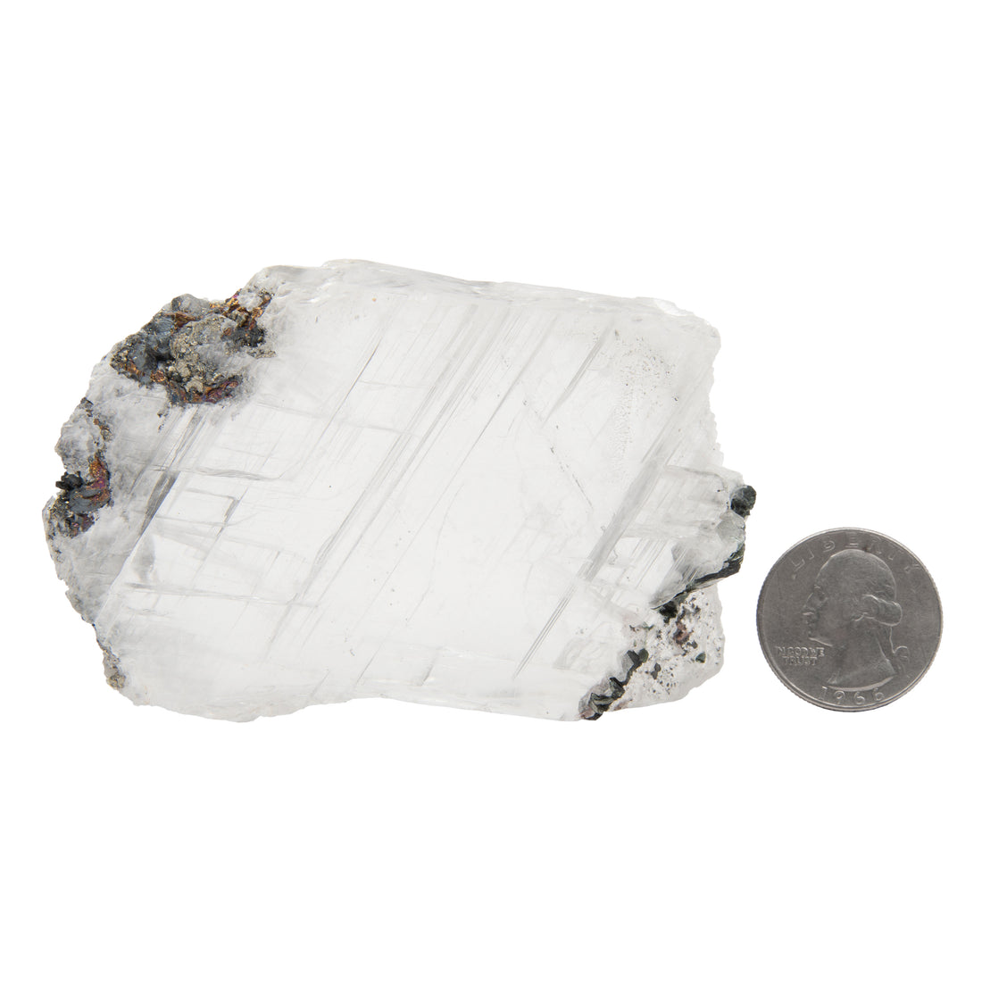 Selenite with Pyrite