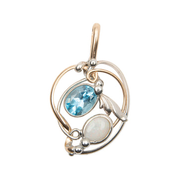 Blue Topaz & Ethiopian Opal - Pendant