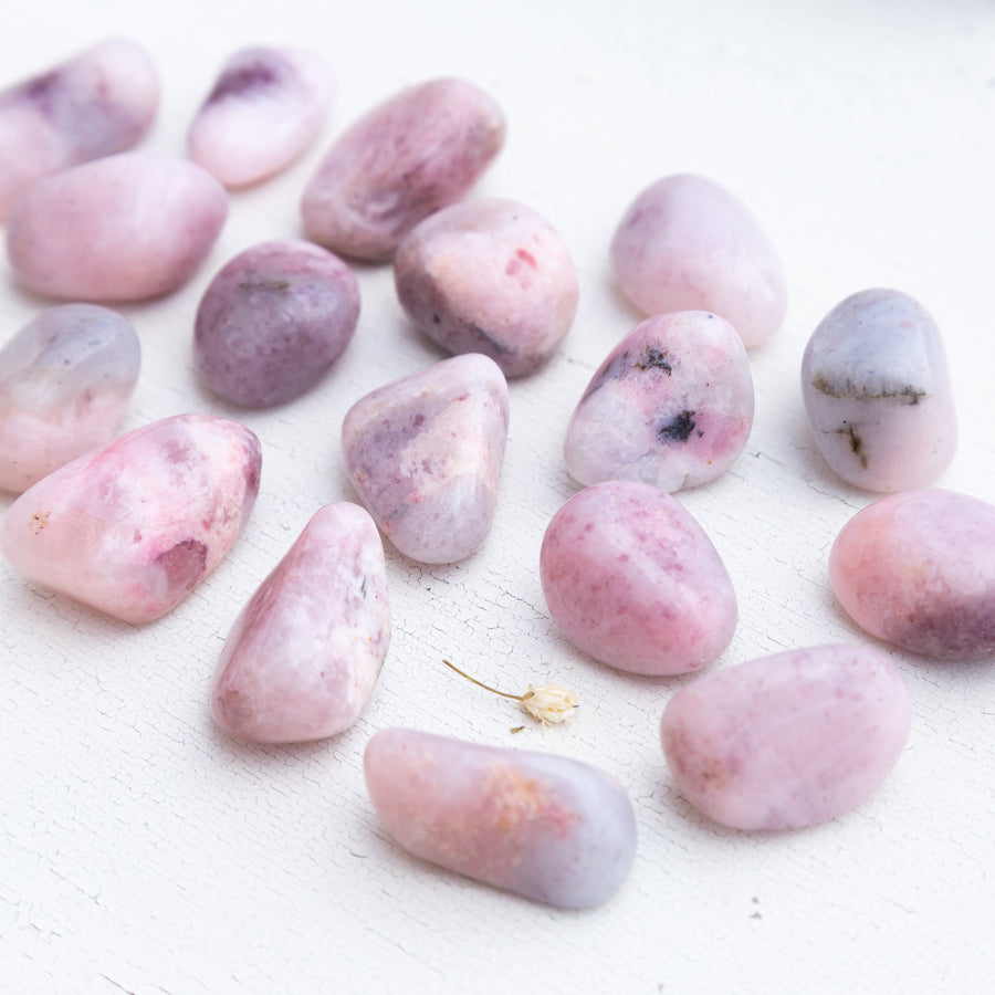 Petalite with Lepidolite - Pink, Polished, Tumbled